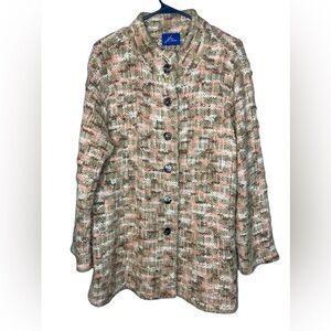 J.H. Collectibles Multicolor Knit Button-Up Cardigan, L